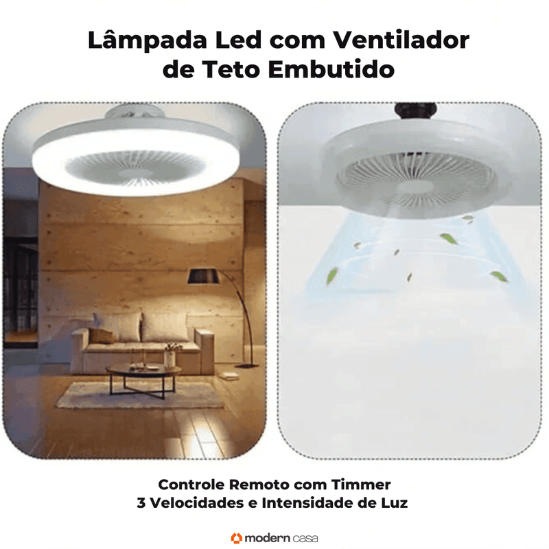 Luminária Ventilador de Teto com Controle Remoto