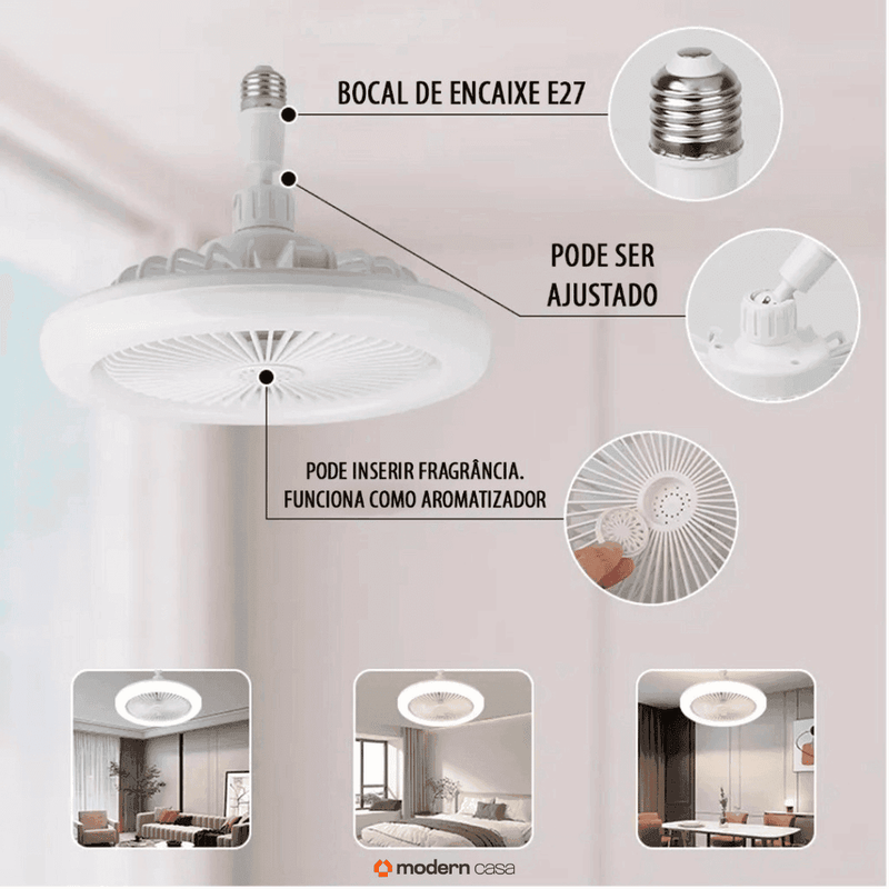 Luminária Ventilador de Teto com Controle Remoto