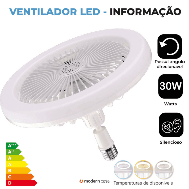 Luminária Ventilador de Teto com Controle Remoto