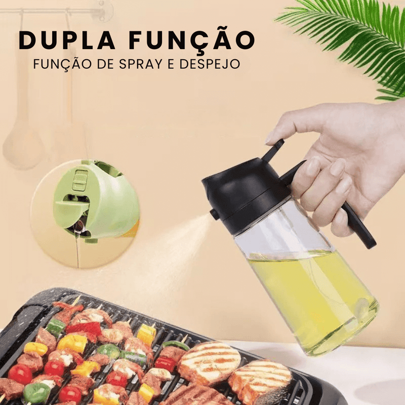 Spray Porta Azeite de Vidro 2 em 1 Borrifador - 500ml