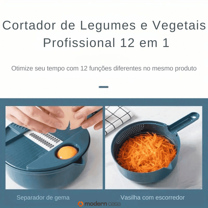 Cortador de Legumes e Vegetais Profissional 12 em 1