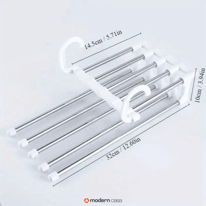 Cabide Organizador Inox para Calças - Retrátil 5 em 1