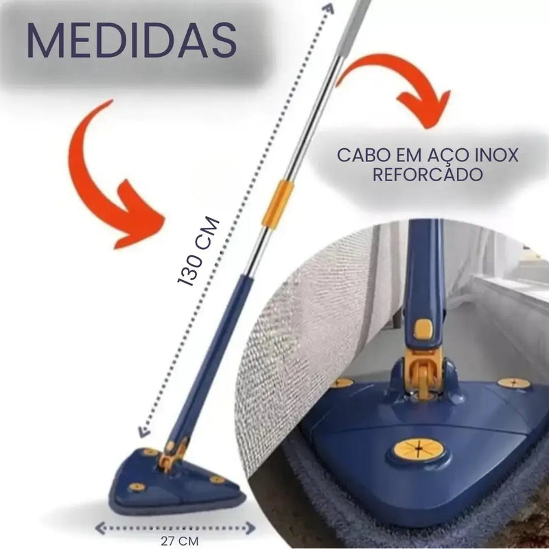 Mop de Limpeza Triangular 360° + Refil Grátis