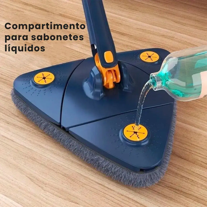 Mop de Limpeza Triangular 360° + Refil Grátis