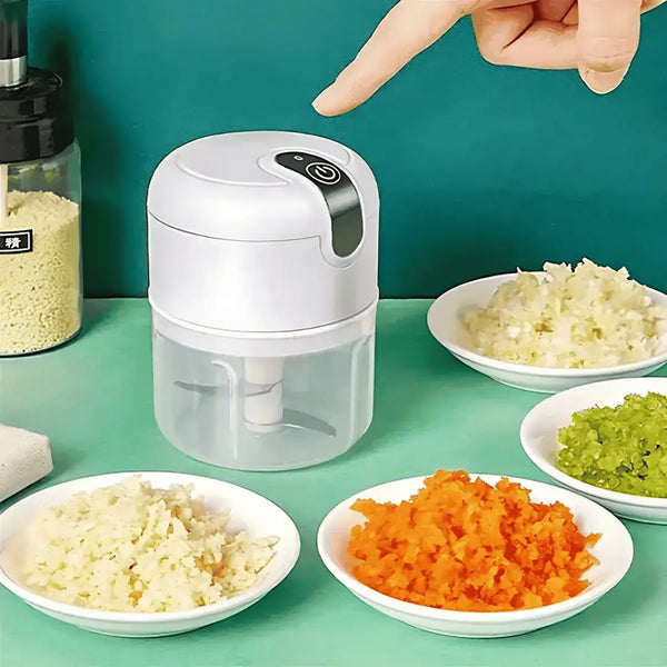 Mini Processador Alimentos Automático Sem Fio com 3 Laminas