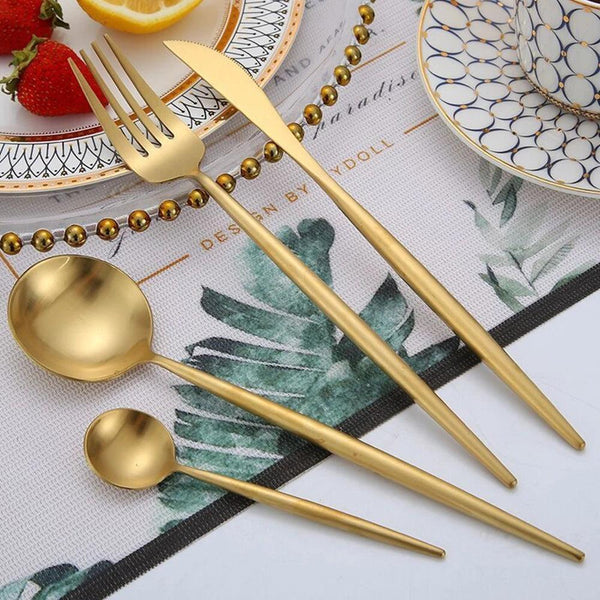 Conjunto de Talheres de Aço Luxo Inoxidável 24 Peças