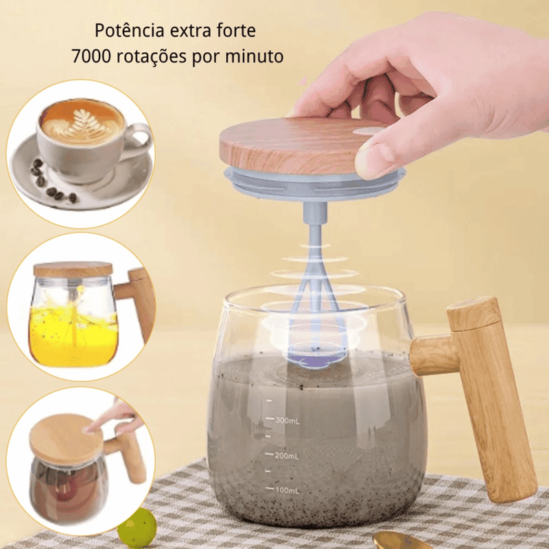 Copo Misturador de Bebidas Mixer em Vidro Portátil