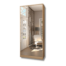 Armário Baixo Office Premium de Madeira Carvalho e Detalhes Brancos