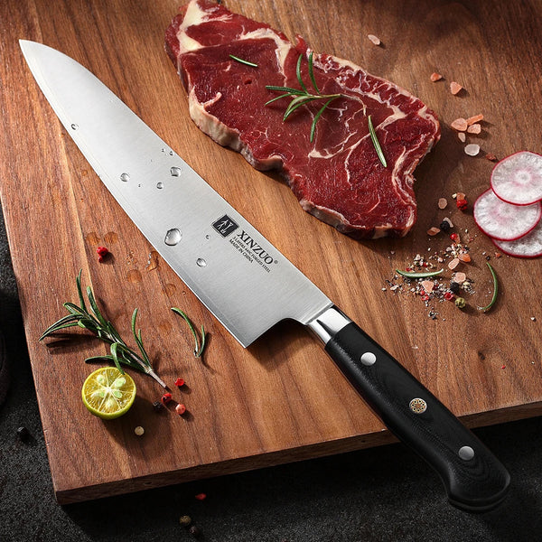 Faca Chef Série Yun com Bainha de Madeira