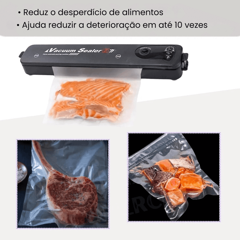Máquina Seladora e Embaladora Automática a Vácuo + 10 Sacos de Brinde
