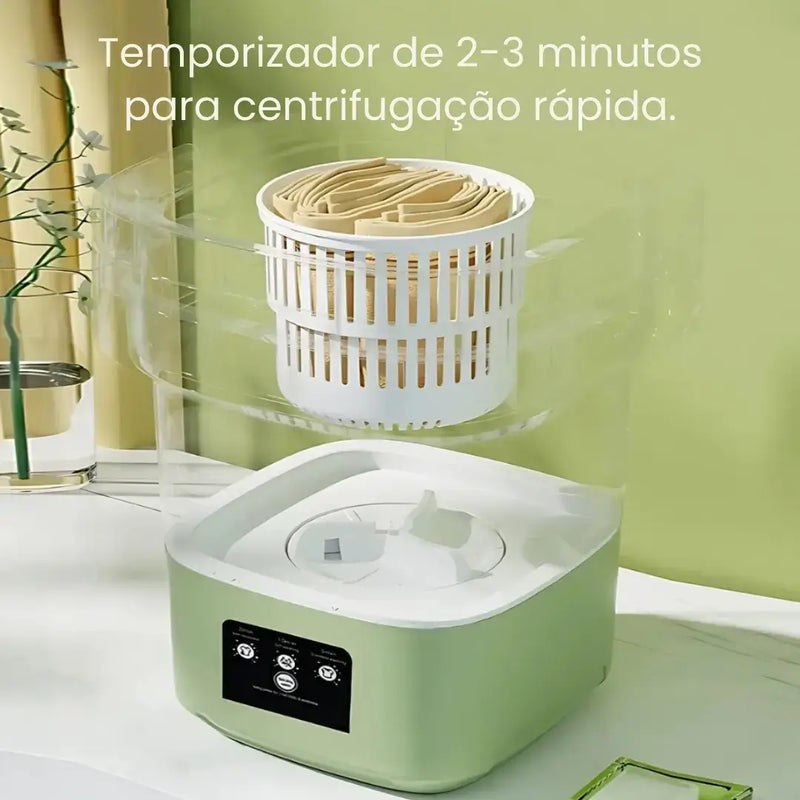 Mini Máquina de Lavar Roupa Dobrável TurboClean 11 Litros