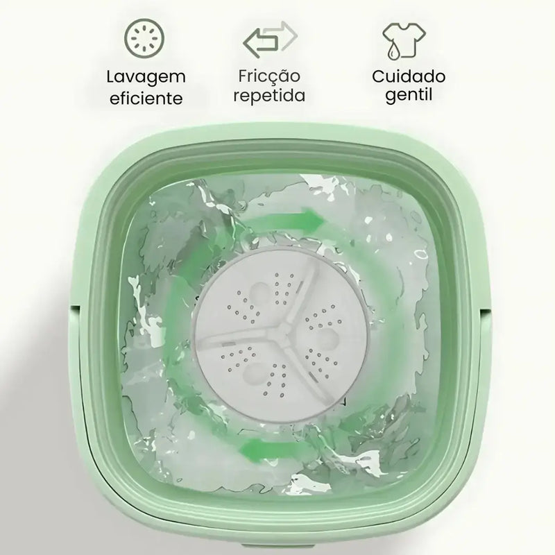 Mini Máquina de Lavar Roupa Dobrável TurboClean 11 Litros