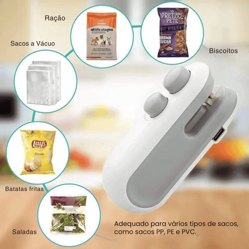 Mini Seladora de Embalagens Portátil USB