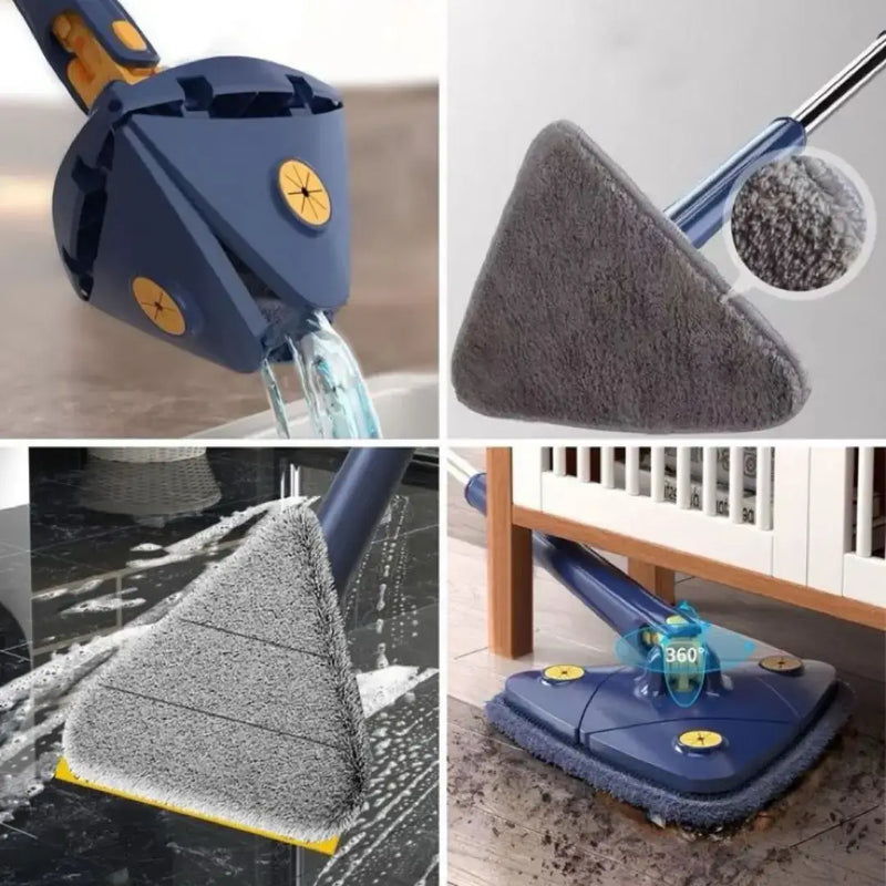 Mop de Limpeza Triangular 360° + Refil Grátis