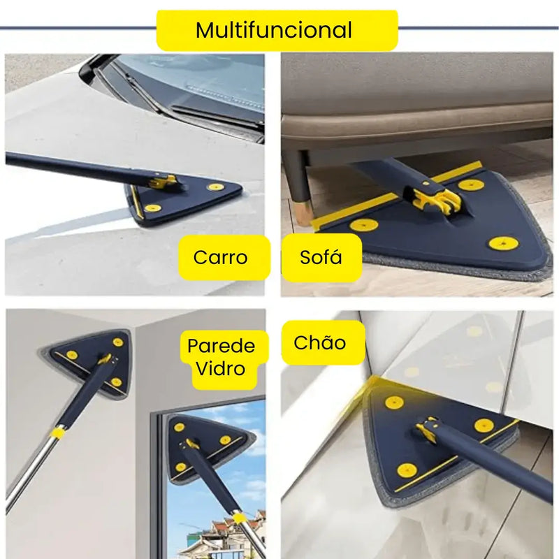 Mop de Limpeza Triangular 360° + Refil Grátis