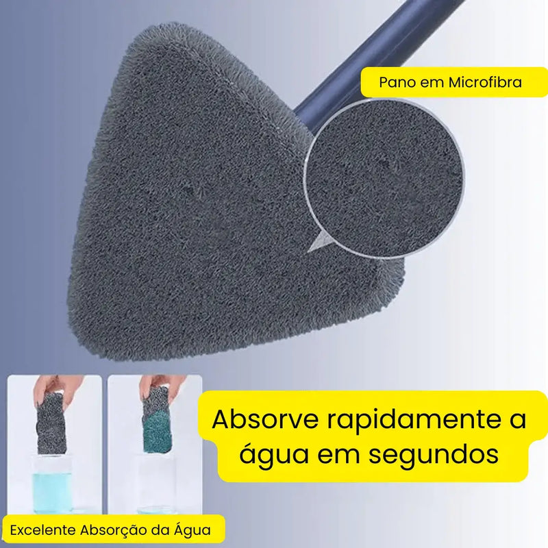 Mop de Limpeza Triangular 360° + Refil Grátis