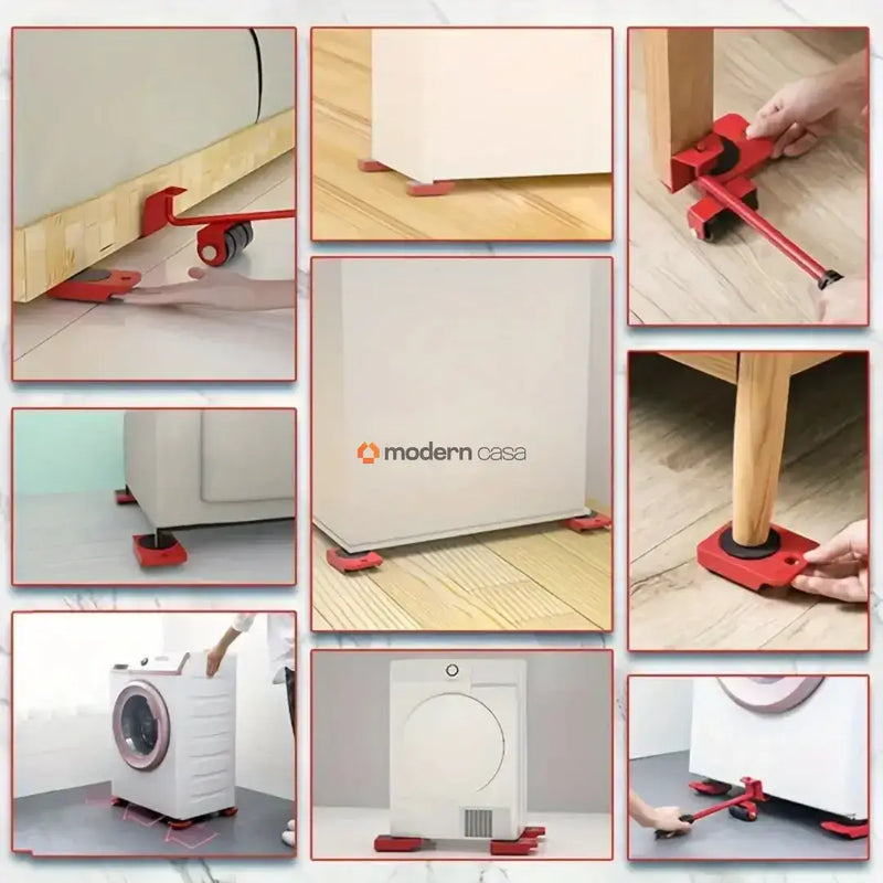 Movedor e Levantador para Móveis - Kit 5 Peças