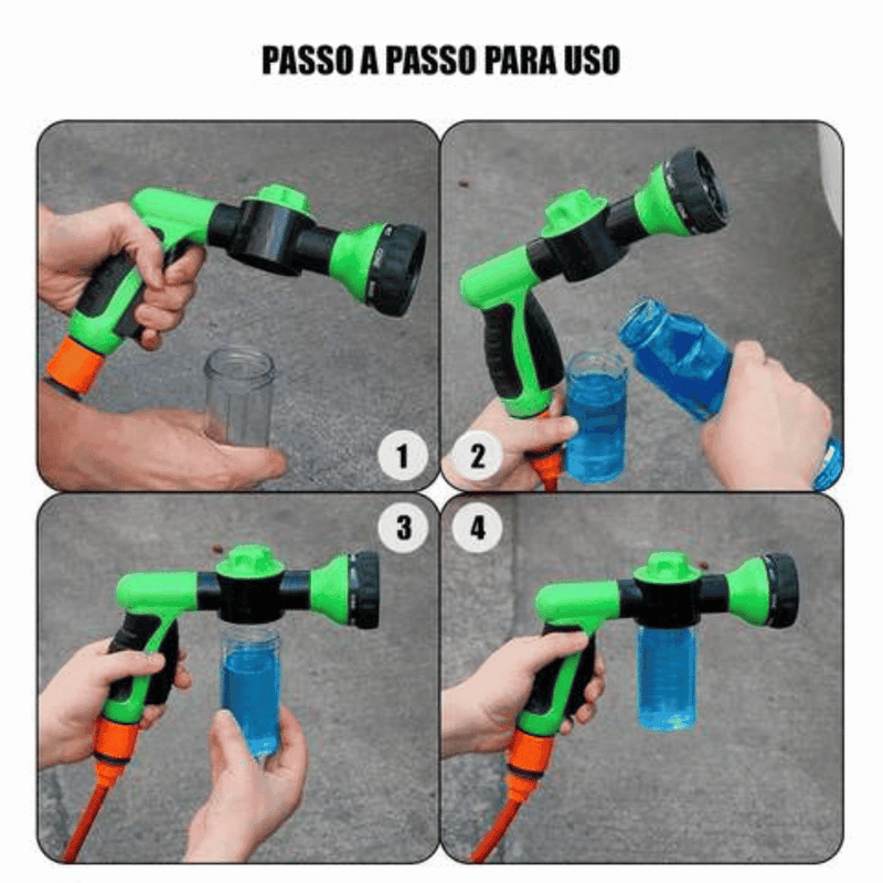 Pistola de Alta Pressão com Espuma 8 em 1