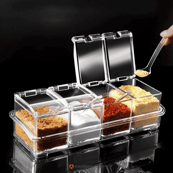 Porta Temperos e Condimentos Acrílico 4 Potes Organizadores