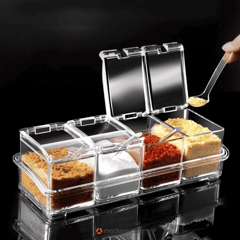 Porta Temperos e Condimentos Acrílico 4 Potes Organizadores