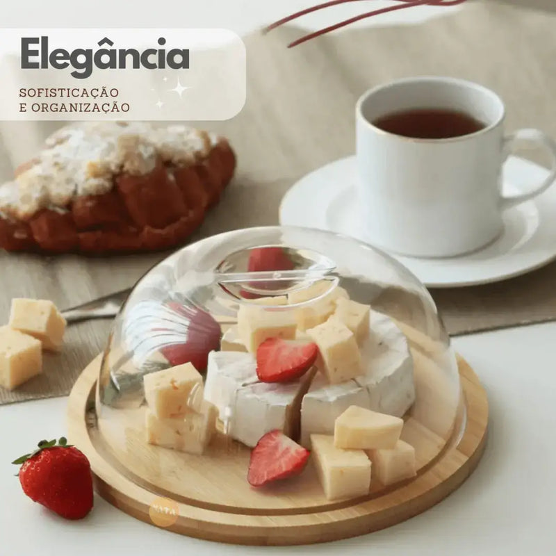 Queijeira/Manteigueira de Bambu