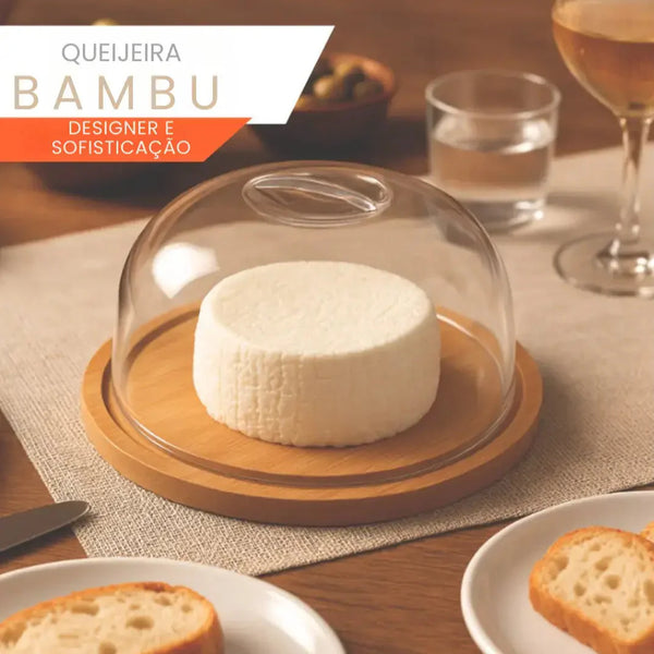 Queijeira/Manteigueira de Bambu