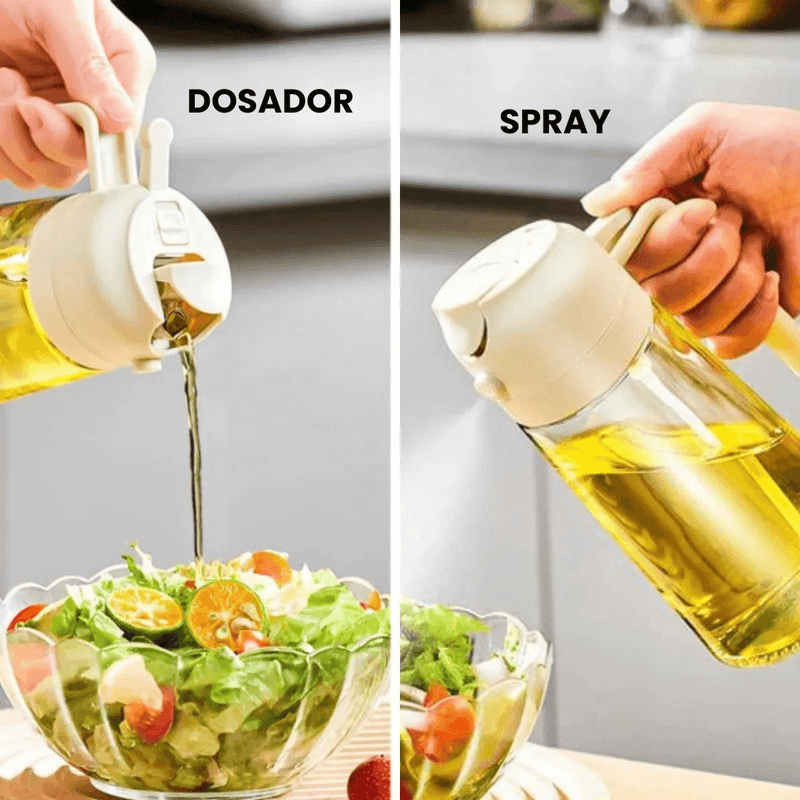 Spray Porta Azeite de Vidro 2 em 1 Borrifador - 500ml