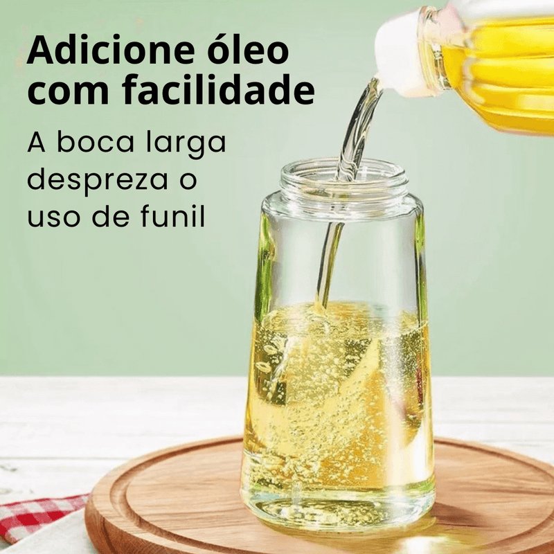 Spray Porta Azeite de Vidro 2 em 1 Borrifador - 500ml