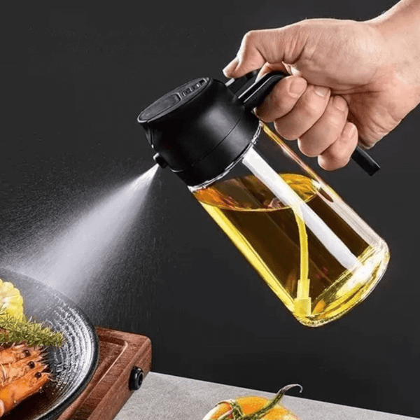 Spray Porta Azeite de Vidro 2 em 1 Borrifador - 500ml