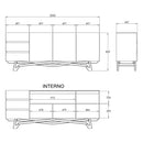 Buffet Oasi com Vidro pés em Madeira de Eucalipto estrutura em MDF cor Off-White